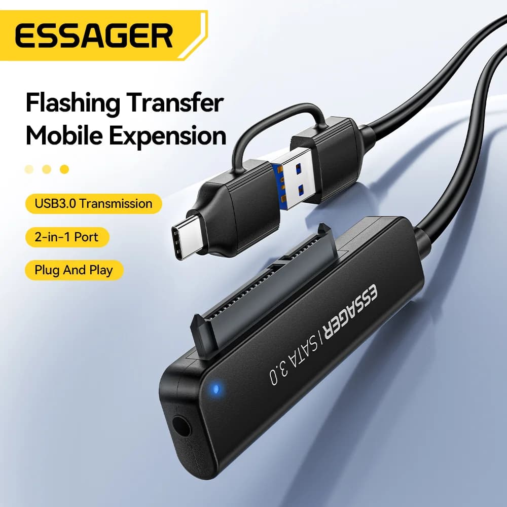 2-in-1 SATA į USB 3.0/Type-C adapteris, 2,5"