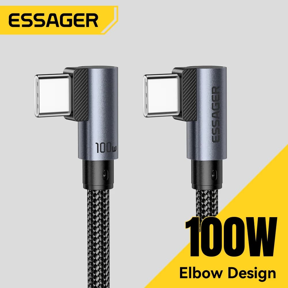 Kampinis 100W USB-C į USB-C greitojo įkrovimo laidas