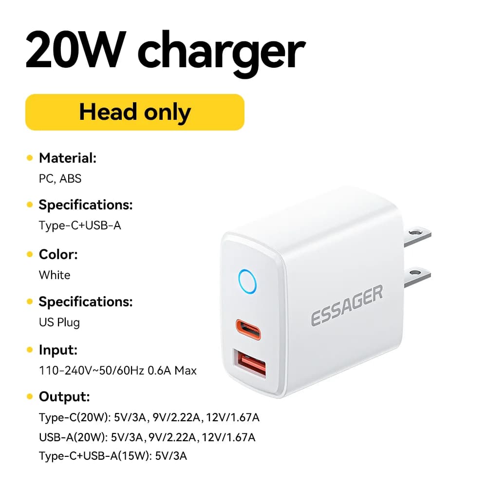20W PD Greitojo įkrovimo nešiojamas energijos bankas