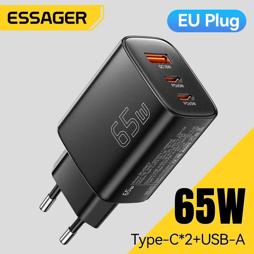 65W GaN USB-C įkroviklis su Quick Charge 4.0
