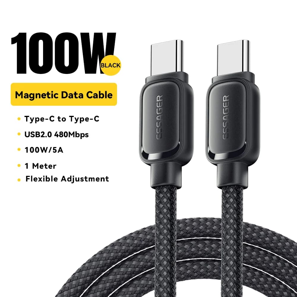 100W Magnetinis susipainiojimą stabdantis USB-C įkrovimo kabelis