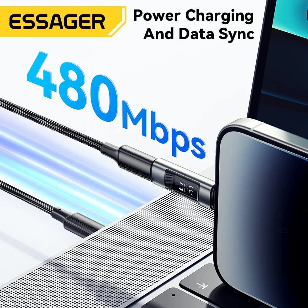 „Lightning“ į USB-C OTG adapteris su skaitmeniniu ekranu