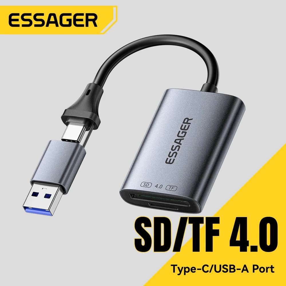 2-in-1 USB 4.0 SD/TF kortelių skaitytuvas, didelis greitis
