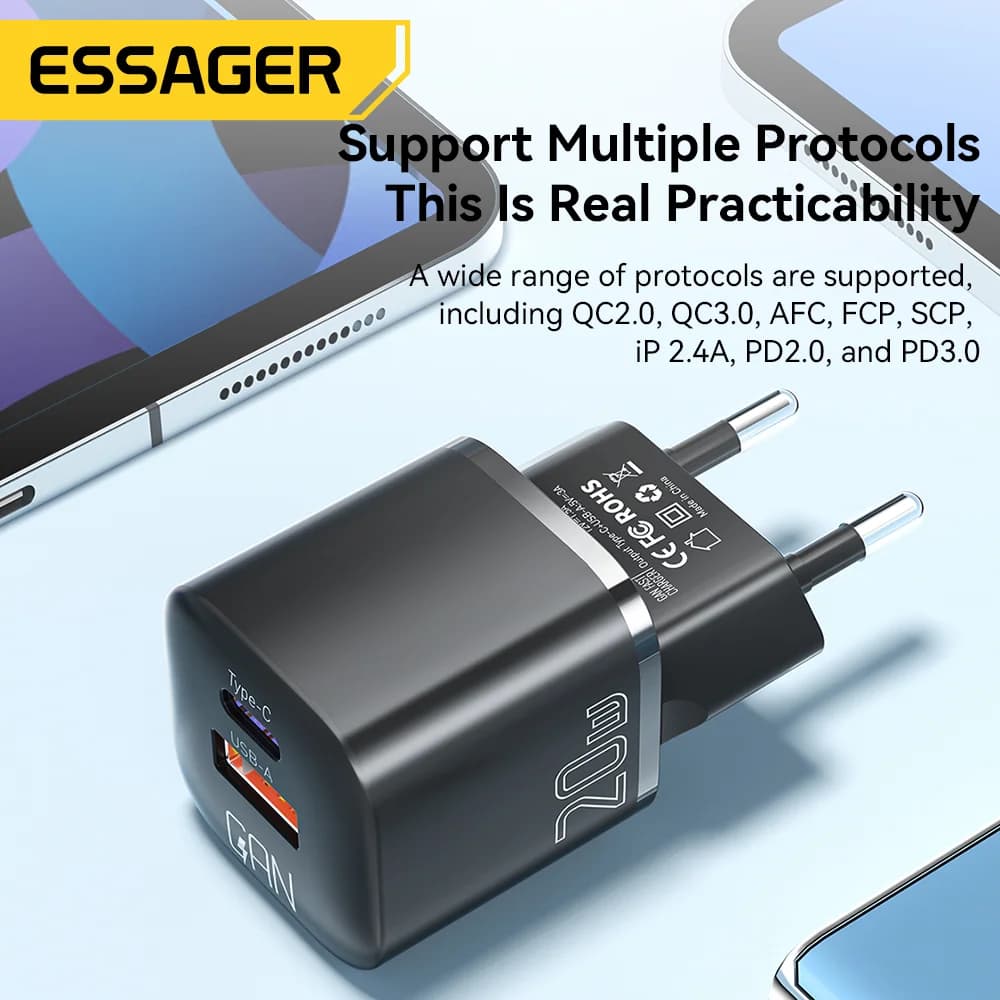 20W GaN USB-C PD greitas tinklo įkroviklis