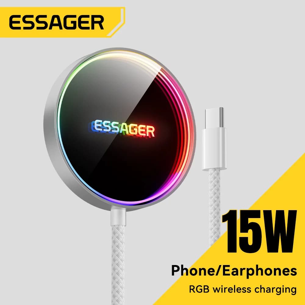 15W magnetinė RGB belaidė įkrovimo stotelė iPhone telefonams