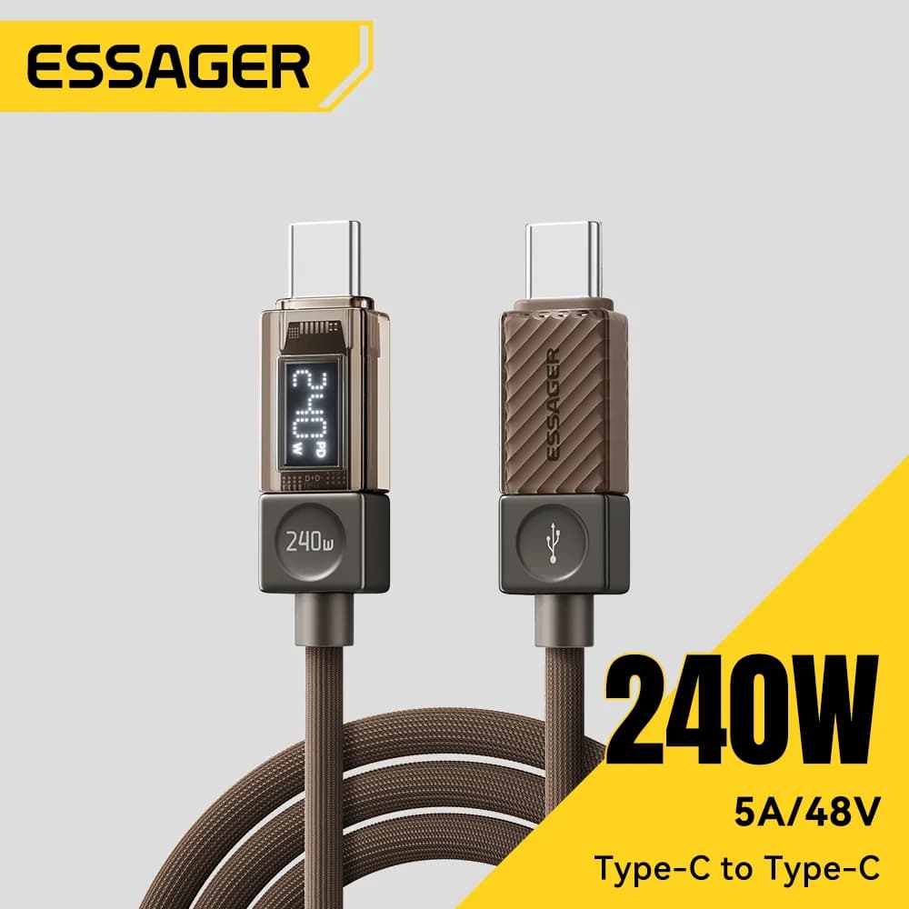 240W USB-C laidas su LED ekranu ir 100W PD 3.1