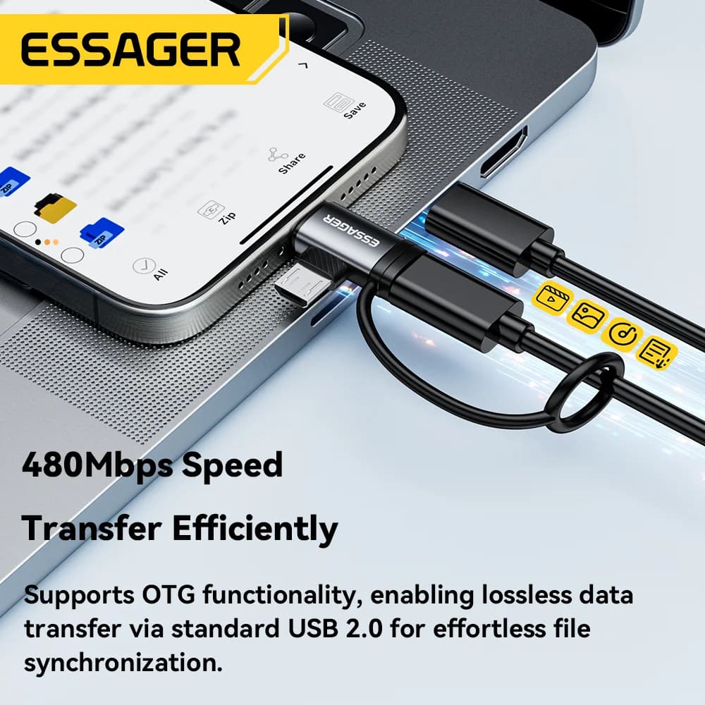 2-in-1 Lightning ir Micro USB adapteris