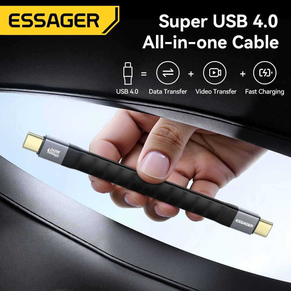 USB 4.0 Type-C kabelis su 40Gbps duomenų perdavimu ir 8K vaizdo išvestimi