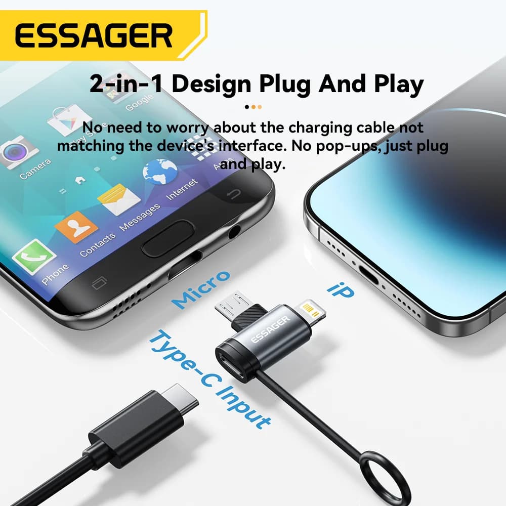 2-in-1 Lightning ir Micro USB adapteris