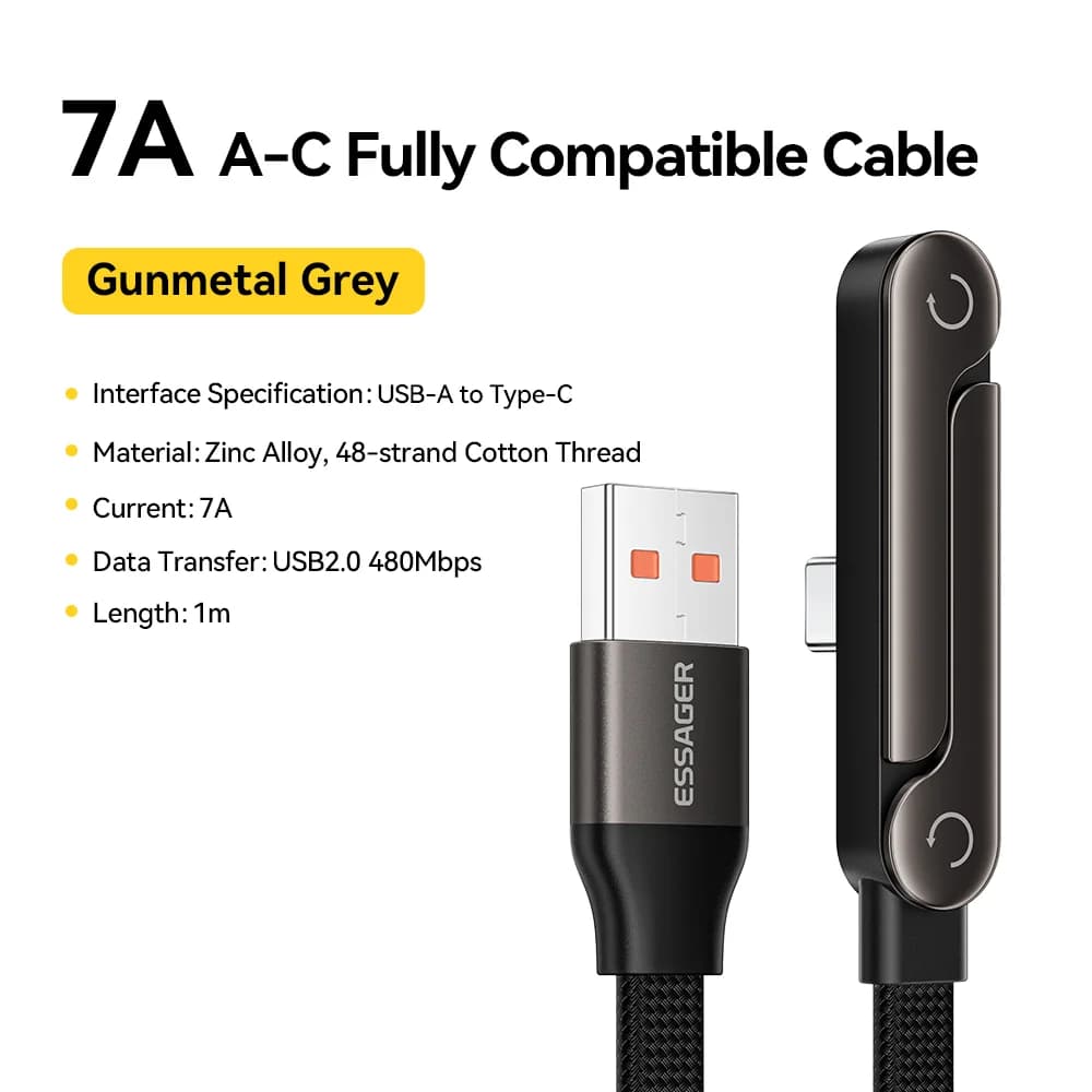 100W sulankstomas USB Type-C kabelis su laikikliu telefonui