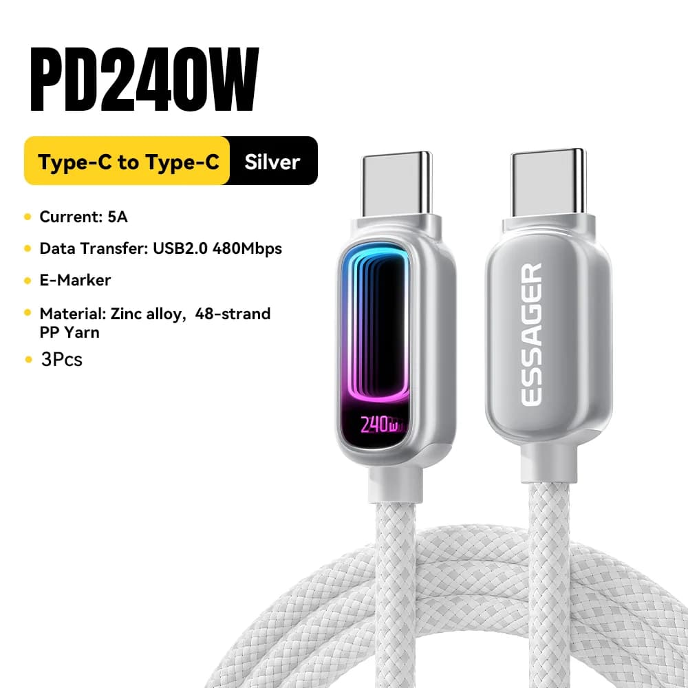 240W E-Marker USB-C į USB-C PD 3.1 kabelis