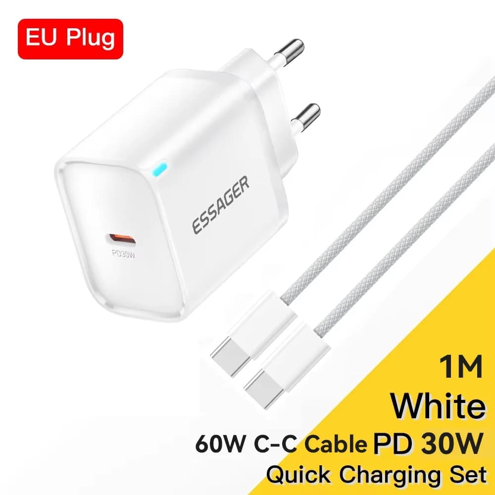 30W mini USB-C kroviklis su „Lightning“ kabelio rinkiniu
