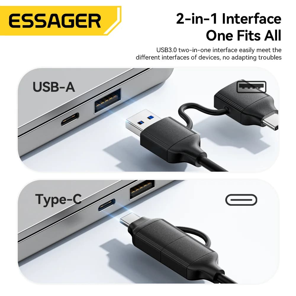 2-in-1 SATA į USB 3.0/Type-C adapteris, 2,5"