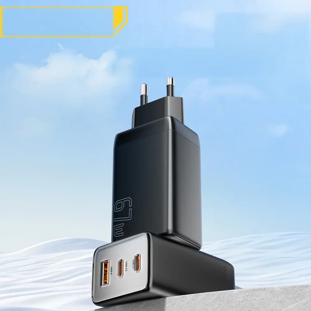 67W GaN USB-C greitas įkroviklis su QC ir PD