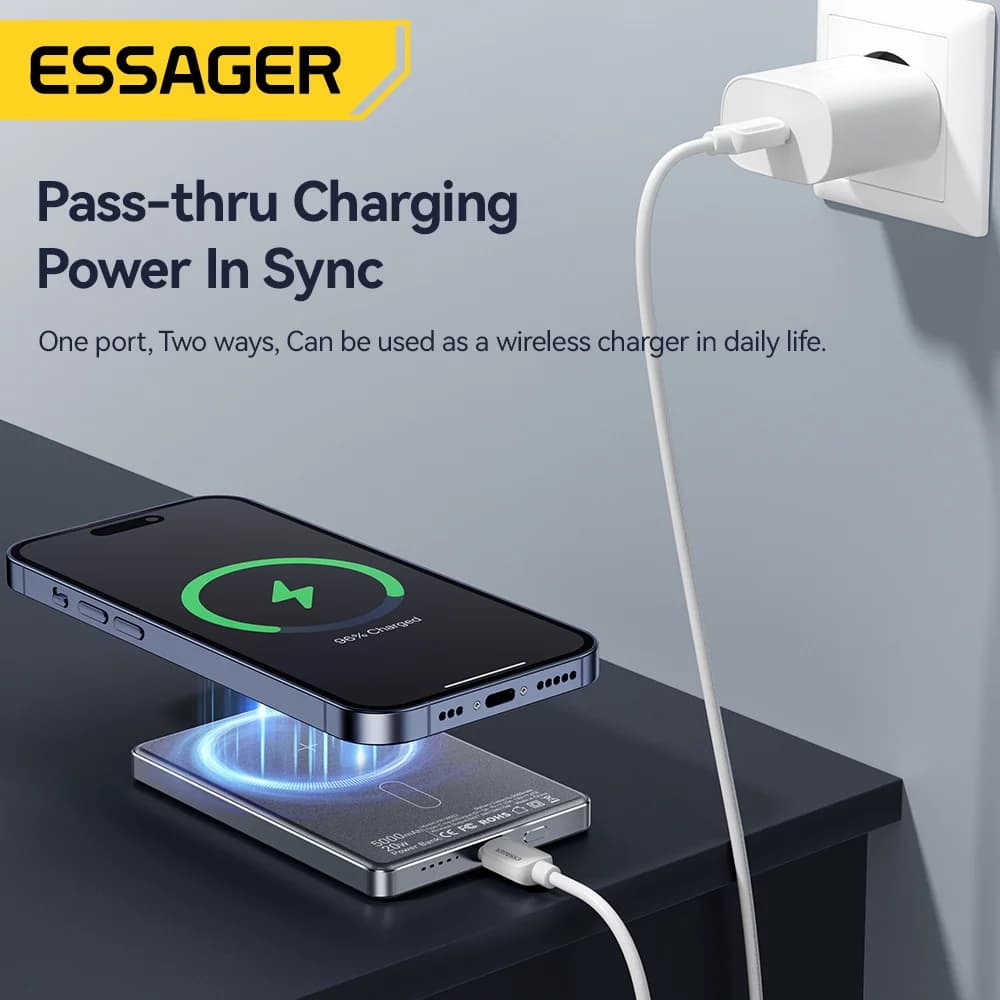 5000mAh magnetinis belaidis power bankas 20W