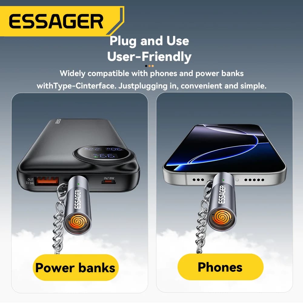 Mini USB-C žiebtuvėlis su volframo siūlu