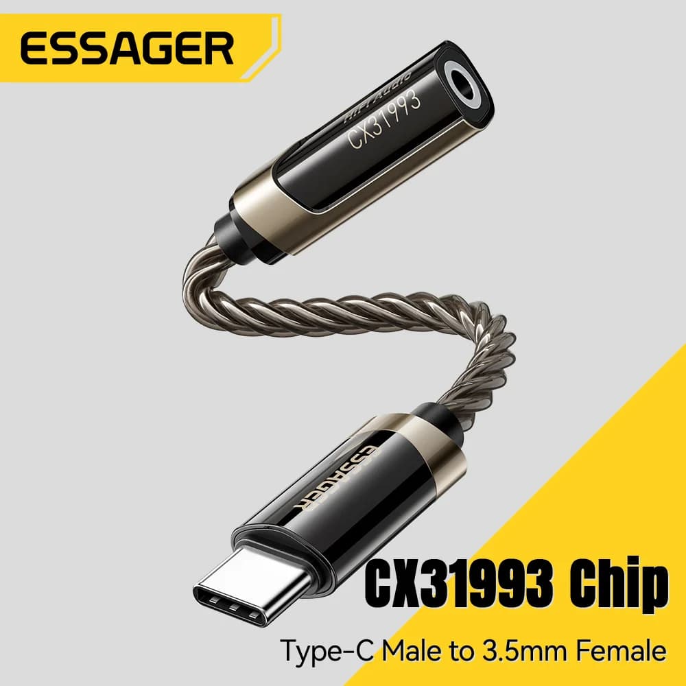 HiFi USB-C į 3.5mm ausinių garso adapteris