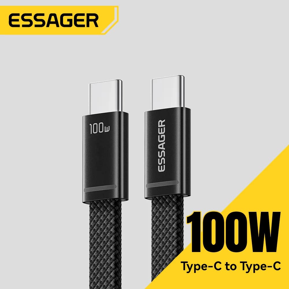 100W plonas USB-C į USB-C PD greitojo įkrovimo kabelis