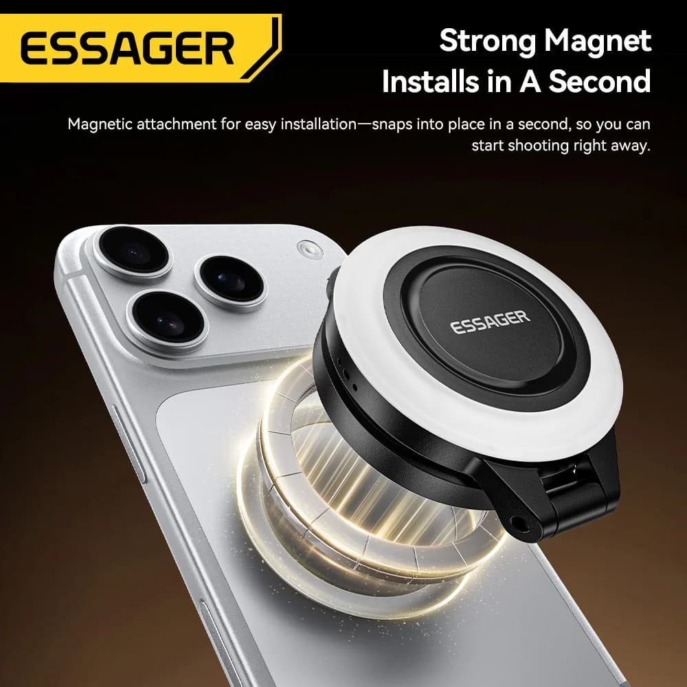 Mini magnetinė išmaniojo telefono papildomo apšvietimo lemputė, 3 režimai