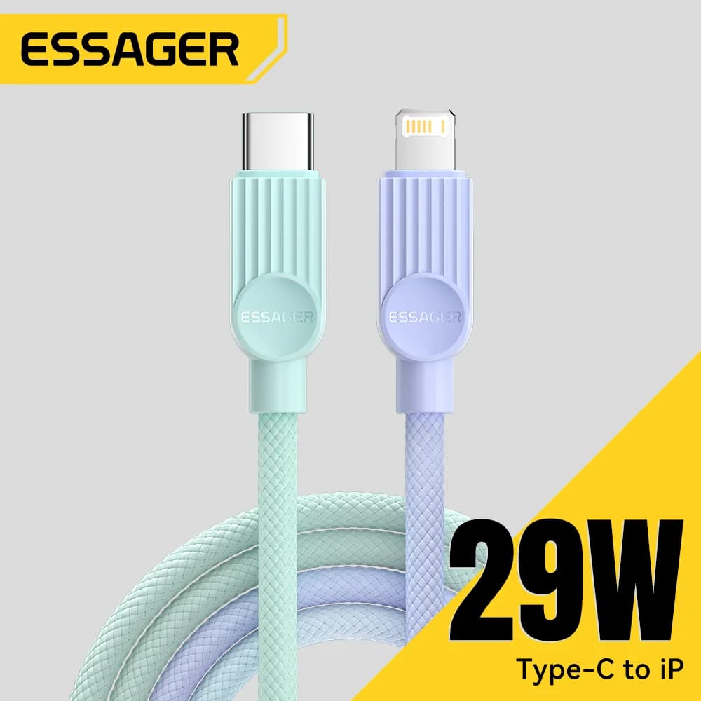 Spalvotas USB-C į Lightning greito įkrovimo kabelis
