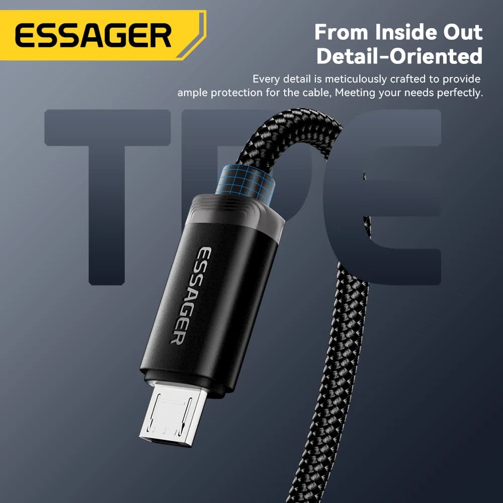 2-in-1 USB Type-C ir Micro USB greito įkrovimo kabelis