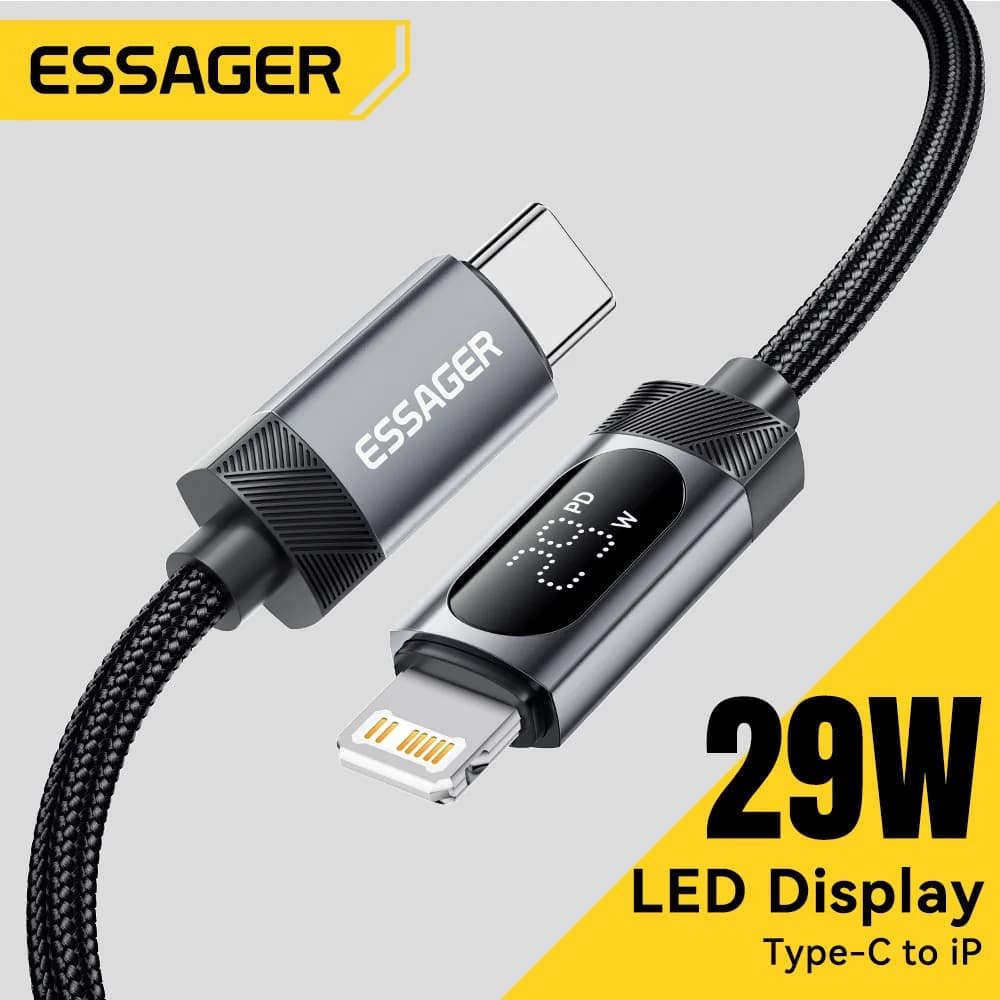 Laidas USB-C - Lightning su skaitmeniniu ekranu, 29W PD