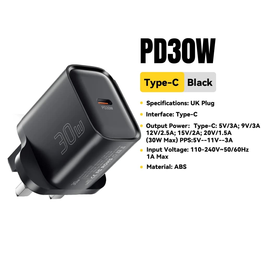 30W Mini USB-C PD greitas įkroviklis