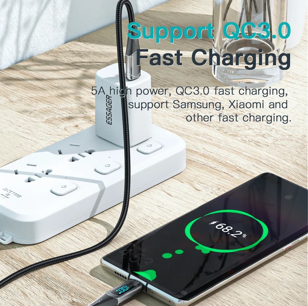 100W USB-C į USB-C kabelis, 2M