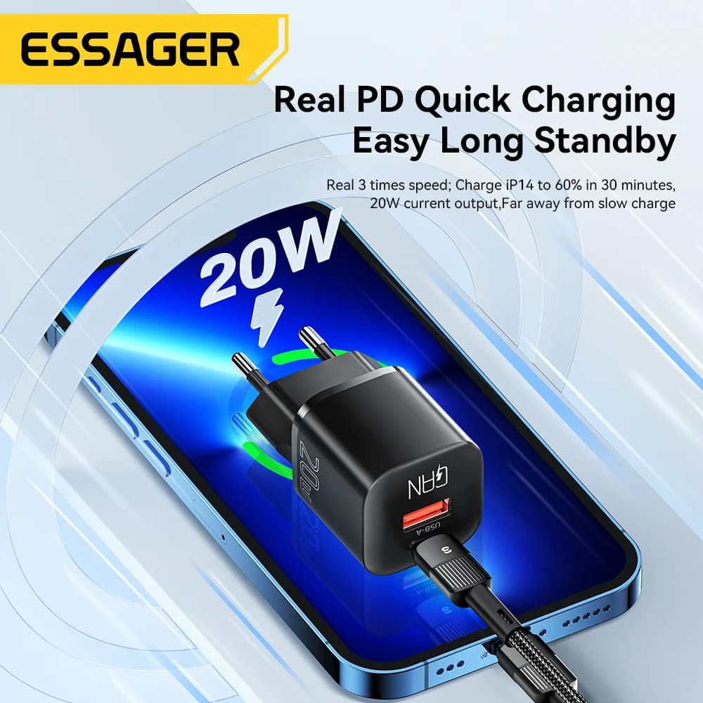 20W GaN USB-C PD greitas tinklo įkroviklis