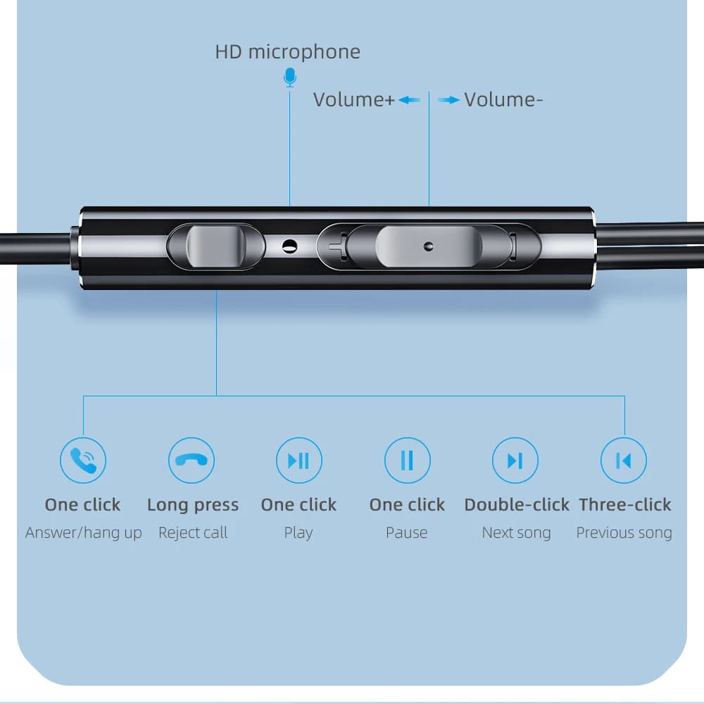 3.5 mm vidinės ausinės su mikrofonu