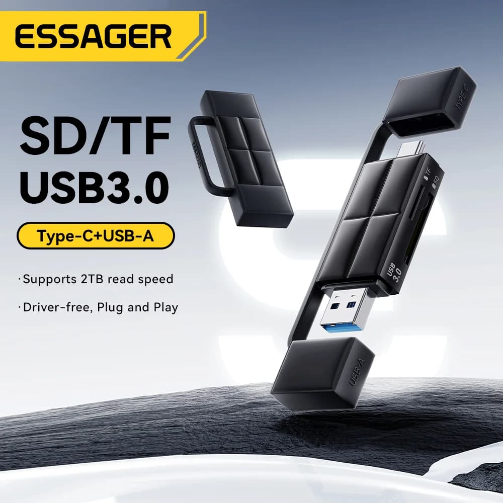 USB 3.0 ir Type-C SD/Micro SD kortelių skaitytuvas