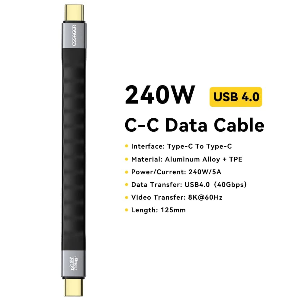 USB 4.0 Type-C kabelis su 40Gbps duomenų perdavimu ir 8K vaizdo išvestimi