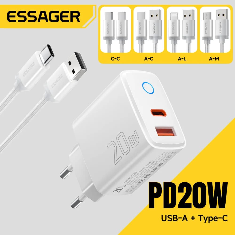 20W USB-C PD greitojo įkrovimo rinkinys