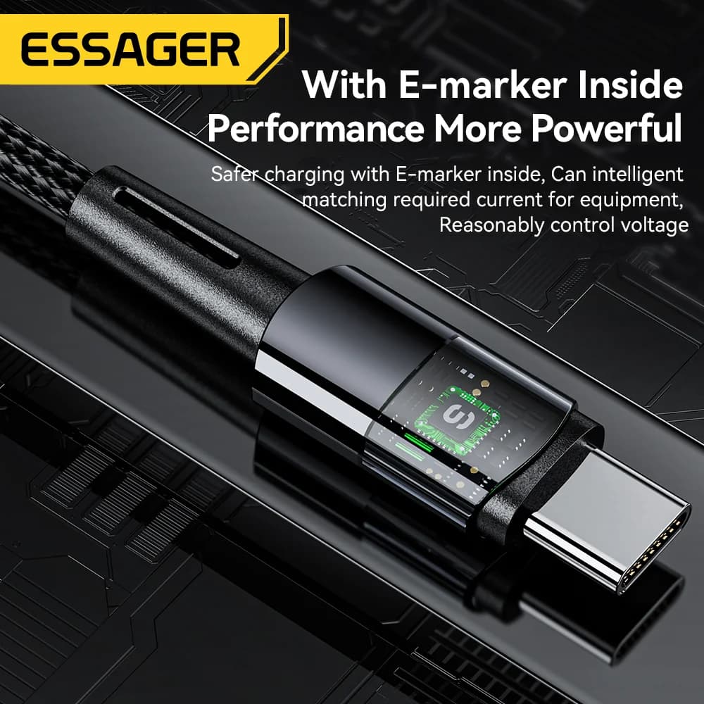 USB-C duomenų kabelis 240W Super Fast Charge 6A
