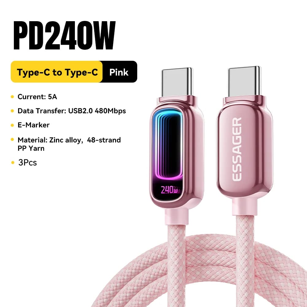 240W E-Marker USB-C į USB-C PD 3.1 kabelis