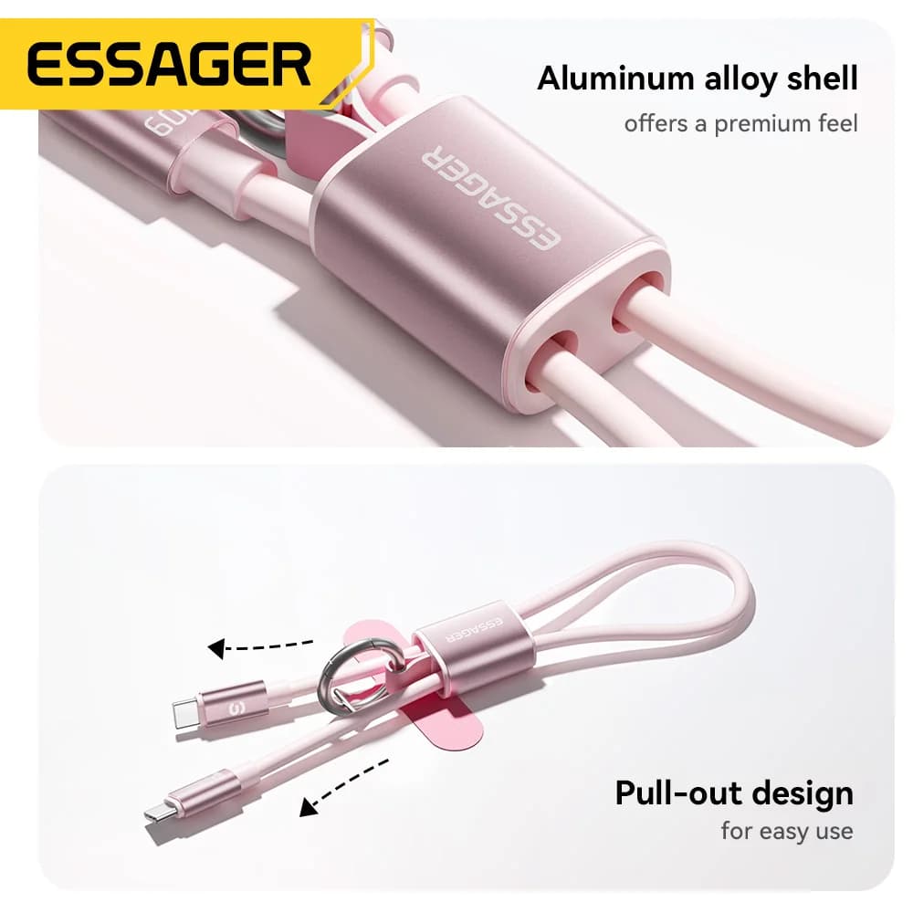 60W trumpas USB-C į USB-C kabelis su viršutine