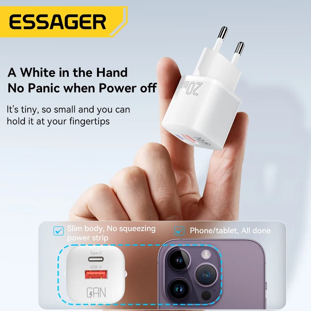 20W GaN USB-C PD greitas įkroviklis