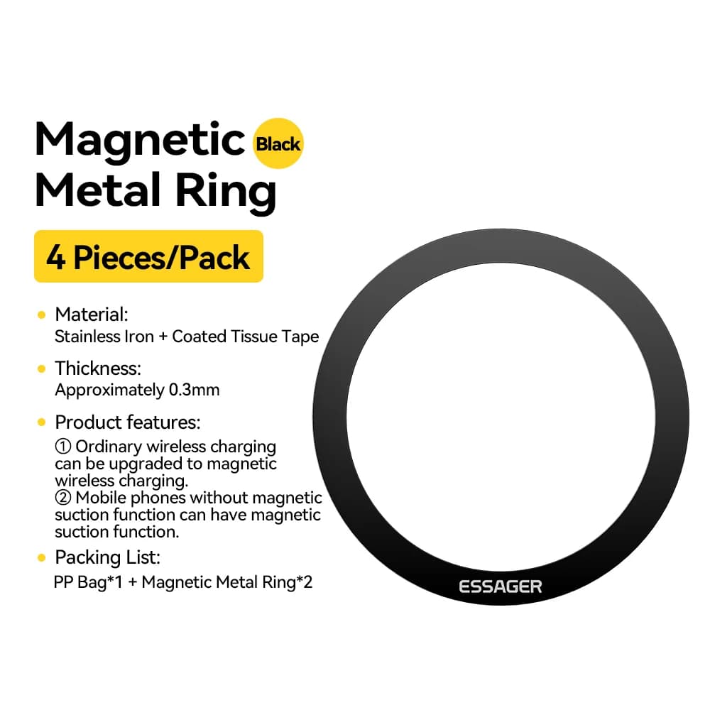 Universalus magnetinis metalinis žiedas belaidžiam įkrovimui
