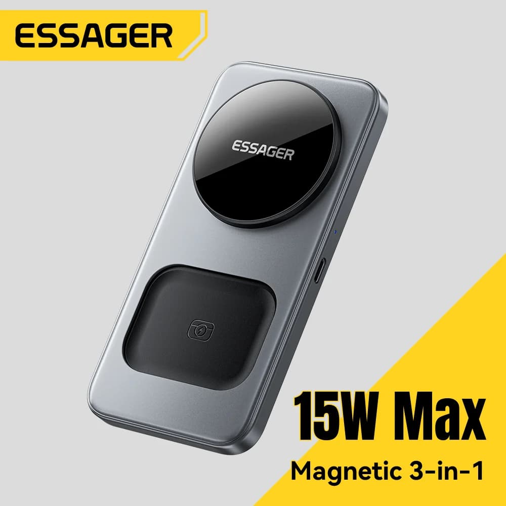 15W sulankstoma 3-in-1 magnetinė belaidė įkrovimo stotelė