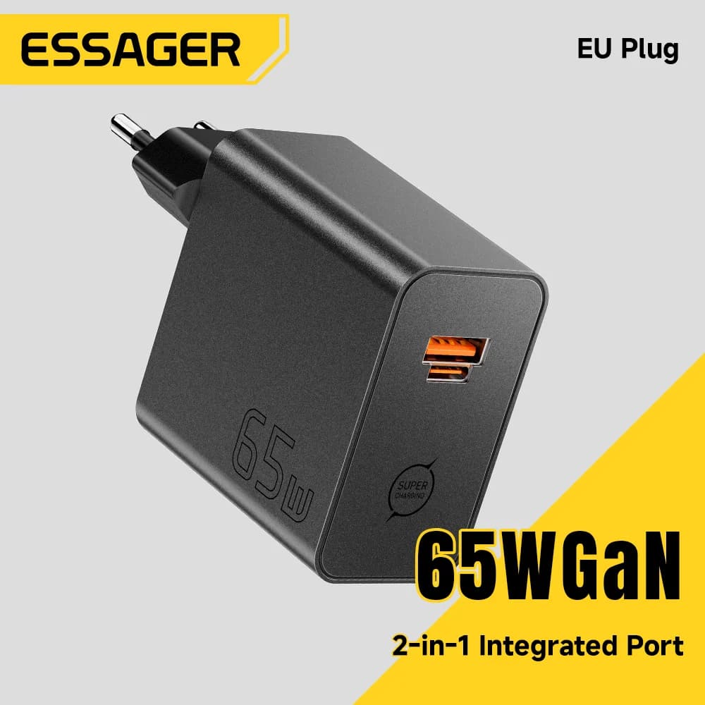 65W GaN 2-in-1 USB Type-C greitas įkroviklis