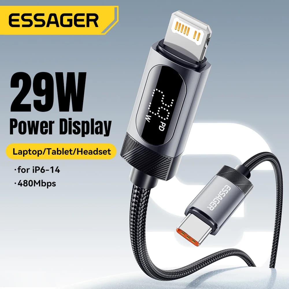 Laidas USB-C - Lightning su skaitmeniniu ekranu, 29W PD