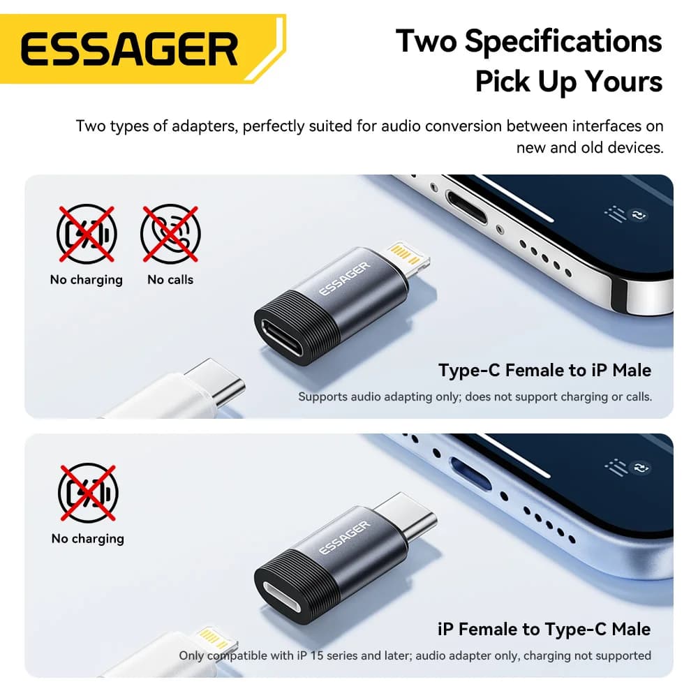 USB-C į Lightning ausinių garso adapteris