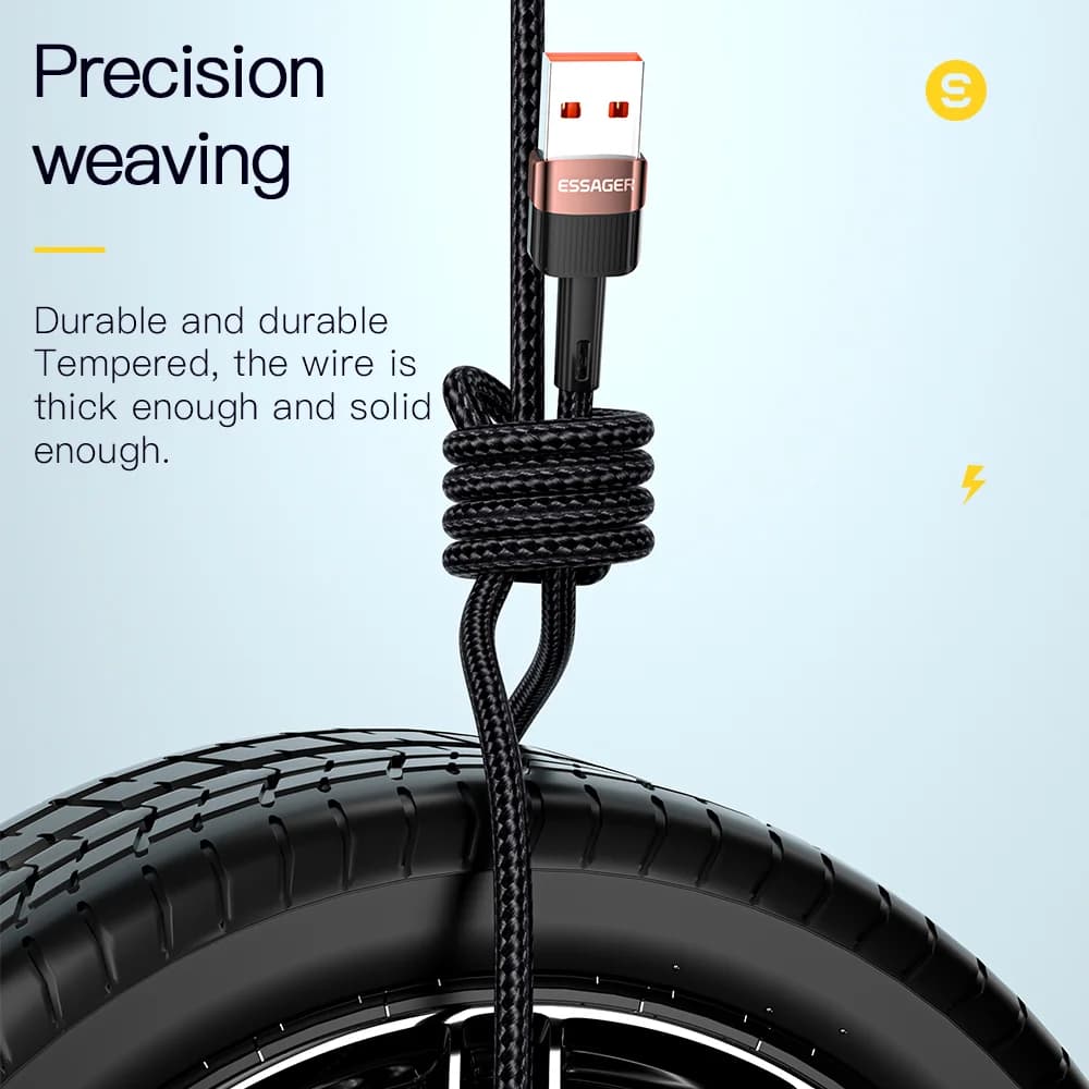 USB-C greito įkrovimo duomenų laidas (7A, 66W)