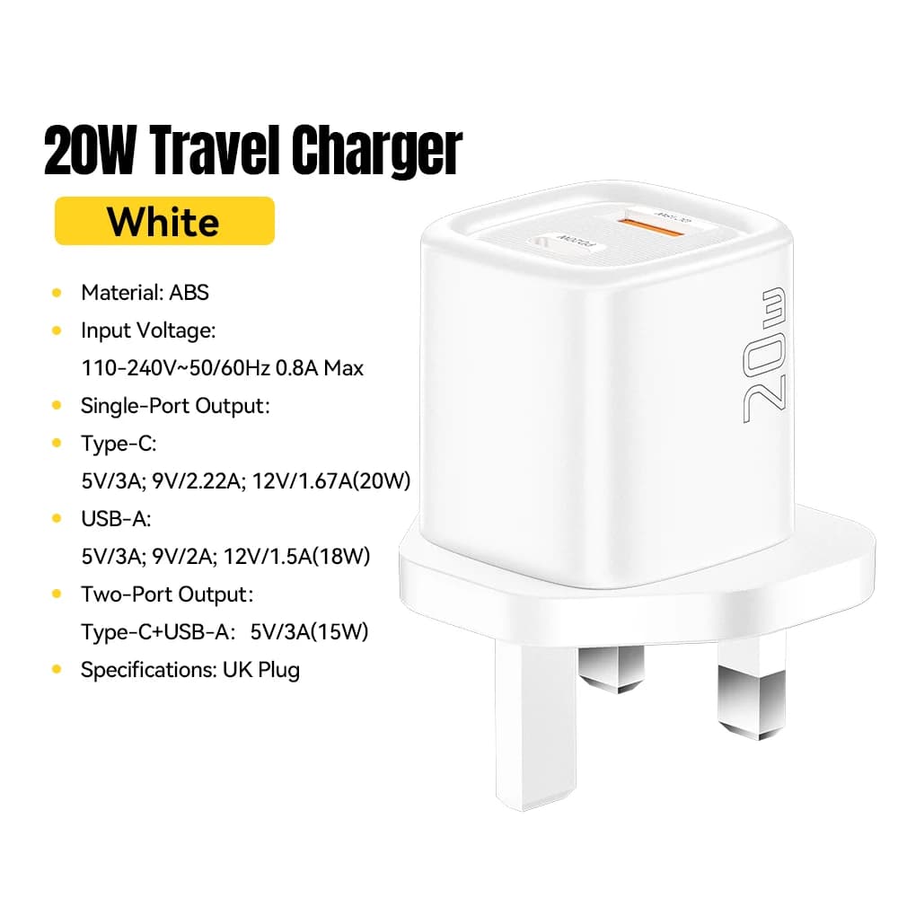20W USB-C PD greitas įkroviklis