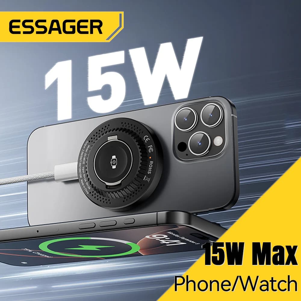 2-in-1 15W magnetinis belaidis įkroviklis su stoveliu