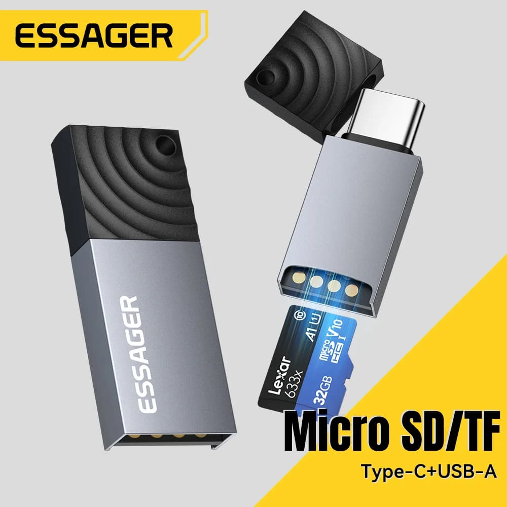 2-in-1 USB-C ir USB 2.0 kortelių skaitytuvas